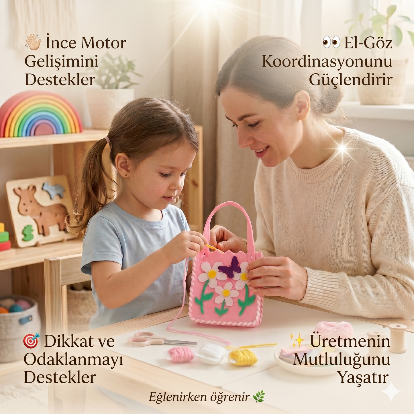 3’lü Keçe Çanta Dikiş Seti | (2. ÜRÜNE %50 İNDİRİM!!!)